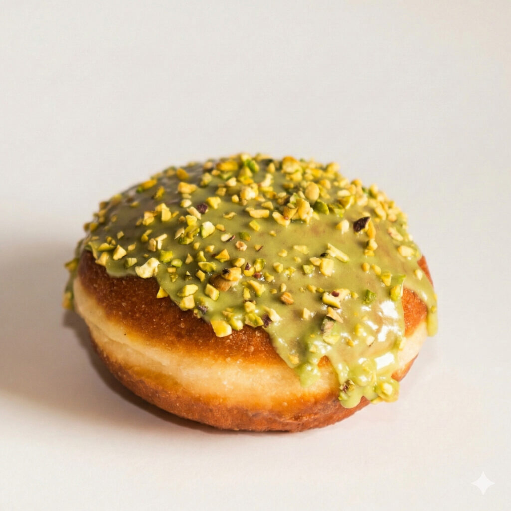 pączek z kremem pistacjowym